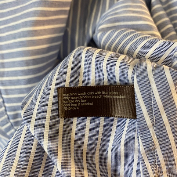 The Limited blue and white striped button up top, size XS - Picture 5 of 6